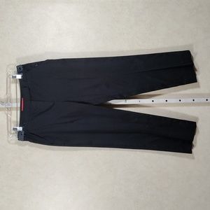 01572 Anne Klein black stretch cotton twill slacks 8